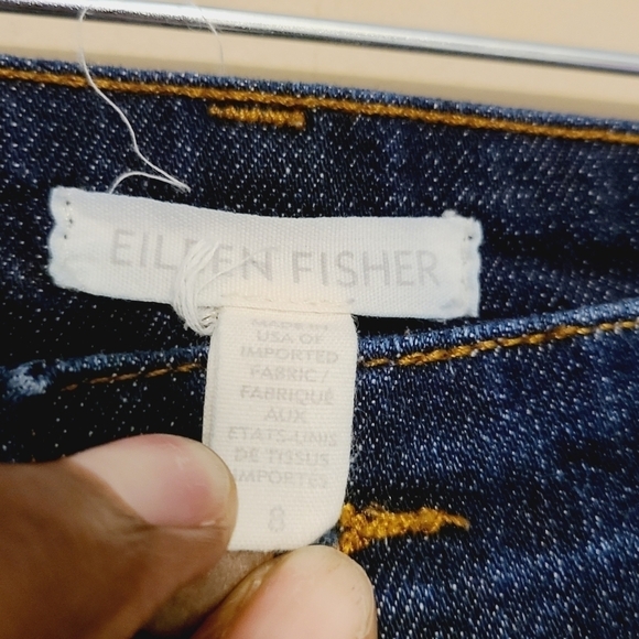 Eileen Fisher | Women's Dark Wash Skinny Jeans (Size 8) - Picture 2 of 7